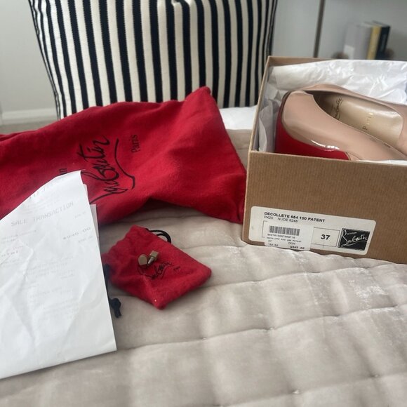 Christian Louboutin Nude Decollete Kate 554 100 Shoes - Picture 8 of 8